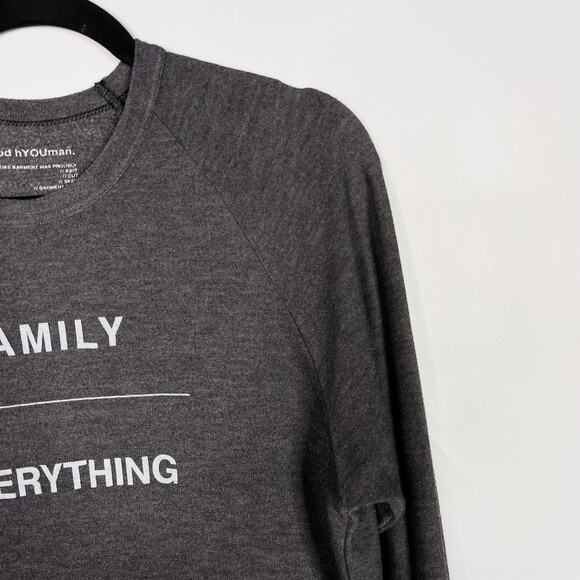 Good Hyouman XSmall Black Sand Gray Family Over Everything Sweatshirt Crew Neck - Picture 2 of 9